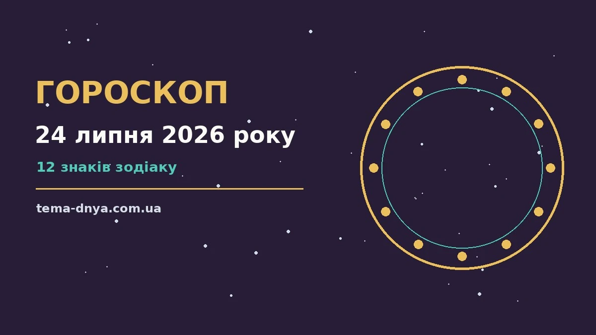 Гороскоп на 24 липня 2026 року: корисний прогноз на день для роботи, дому й кохання