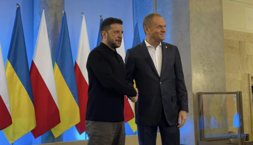Зестріч президента України Володимира Зеленського та прем'єр-міністра Польщі Дональда Туска