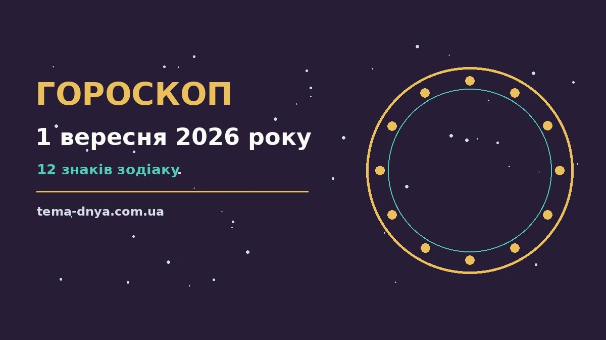 Гороскоп на 1 вересня 2026 року: корисний прогноз на день для роботи, дому й кохання