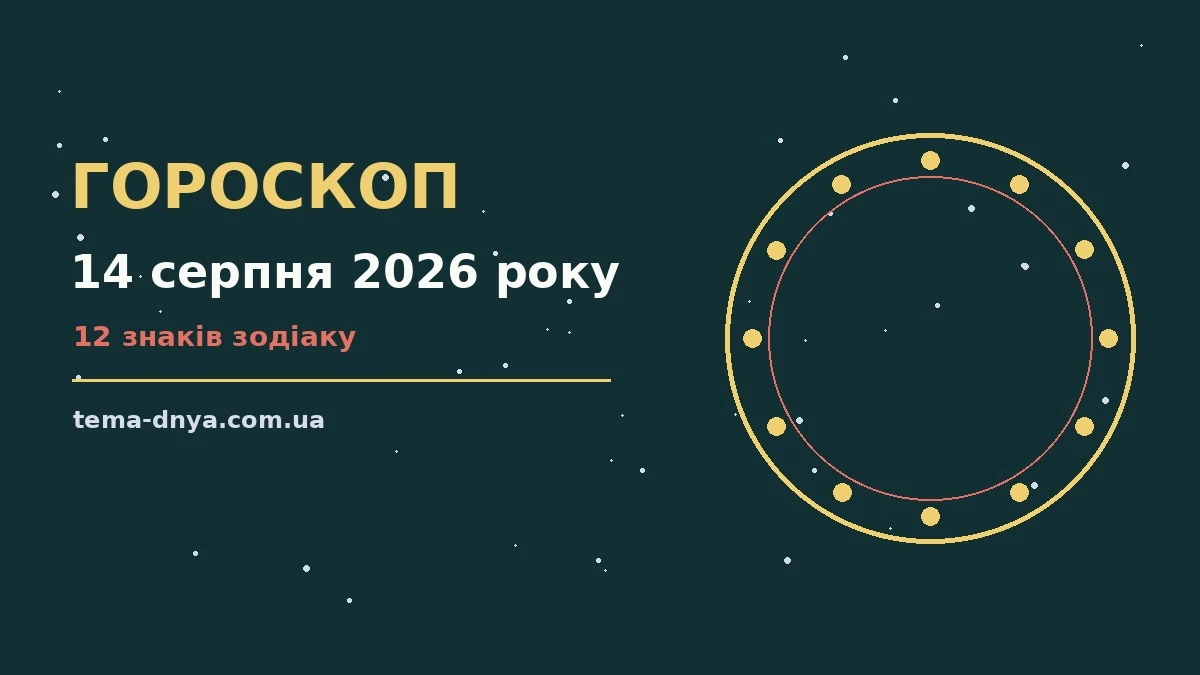 Гороскоп на 14 серпня 2026 року: корисний прогноз на день для роботи, дому й кохання