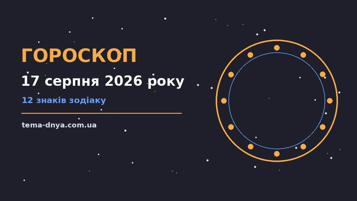 Гороскоп на 17 серпня 2026 року: корисний прогноз на день для роботи, дому й кохання