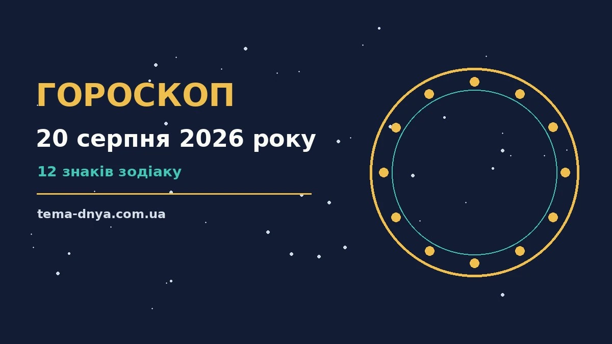 Гороскоп на 20 серпня 2026 року: корисний прогноз на день для роботи, дому й кохання