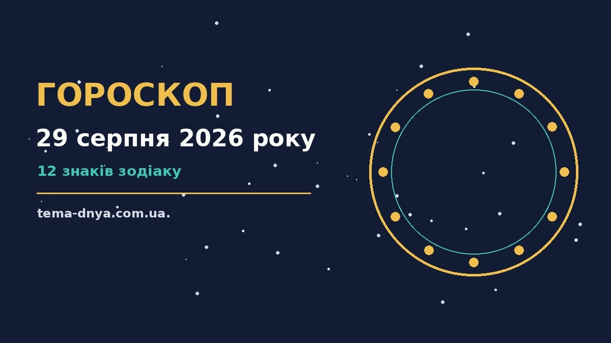 Гороскоп на 29 серпня 2026 року: корисний прогноз на день для роботи, дому й кохання