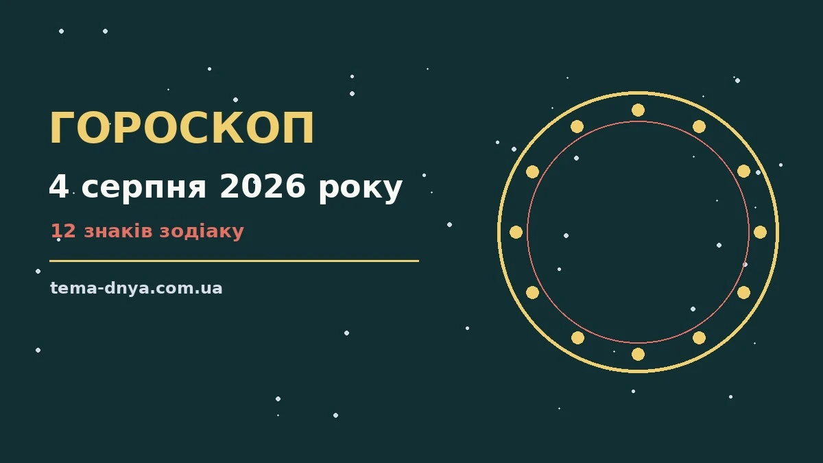 Гороскоп на 4 серпня 2026 року: корисний прогноз на день для роботи, дому й кохання