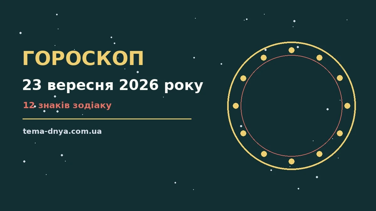 Гороскоп на 23 вересня 2026 року: корисний прогноз на день для роботи, дому й кохання