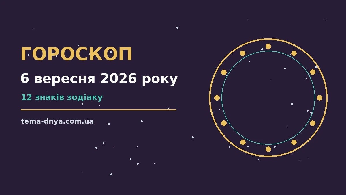 Гороскоп на 6 вересня 2026 року: корисний прогноз на день для роботи, дому й кохання