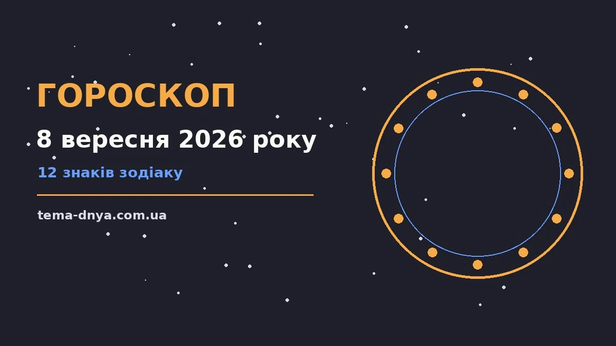 Гороскоп на 8 вересня 2026 року: корисний прогноз на день для роботи, дому й кохання