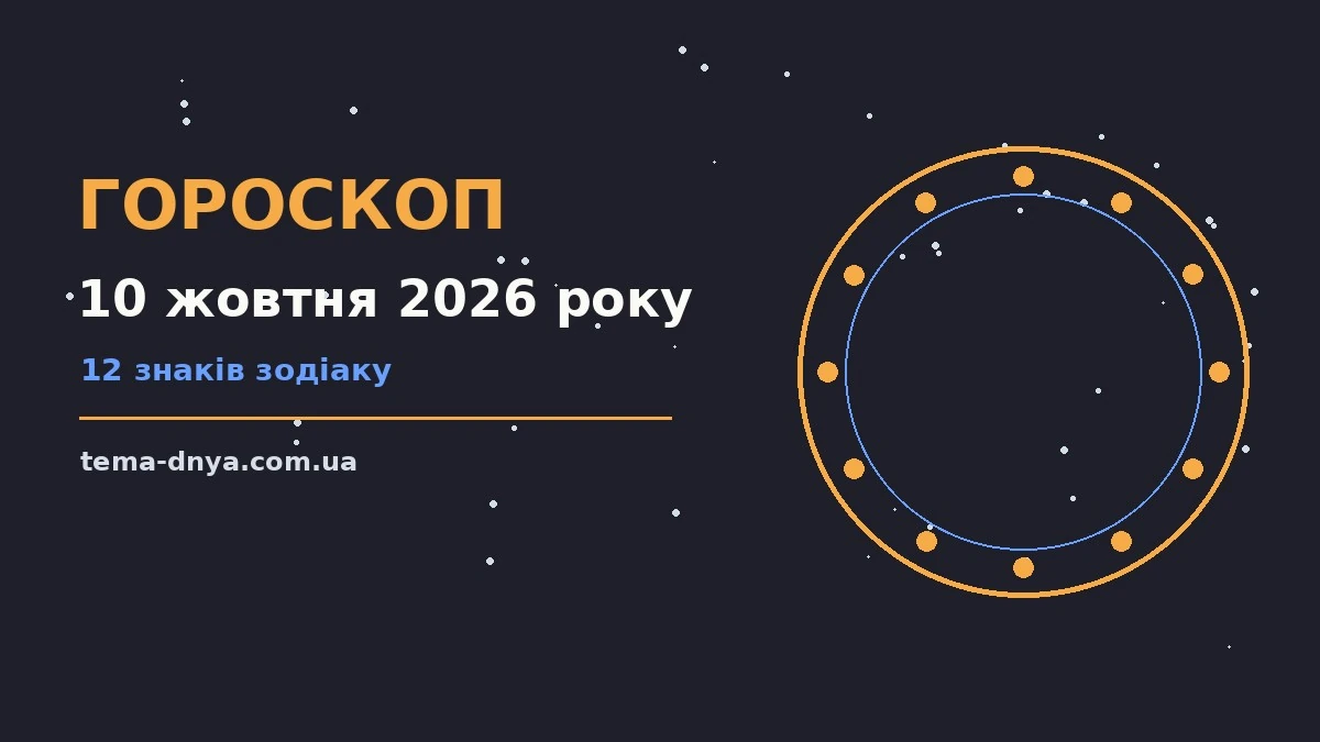 Гороскоп на 10 жовтня 2026 року: корисний прогноз на день для роботи, дому й кохання