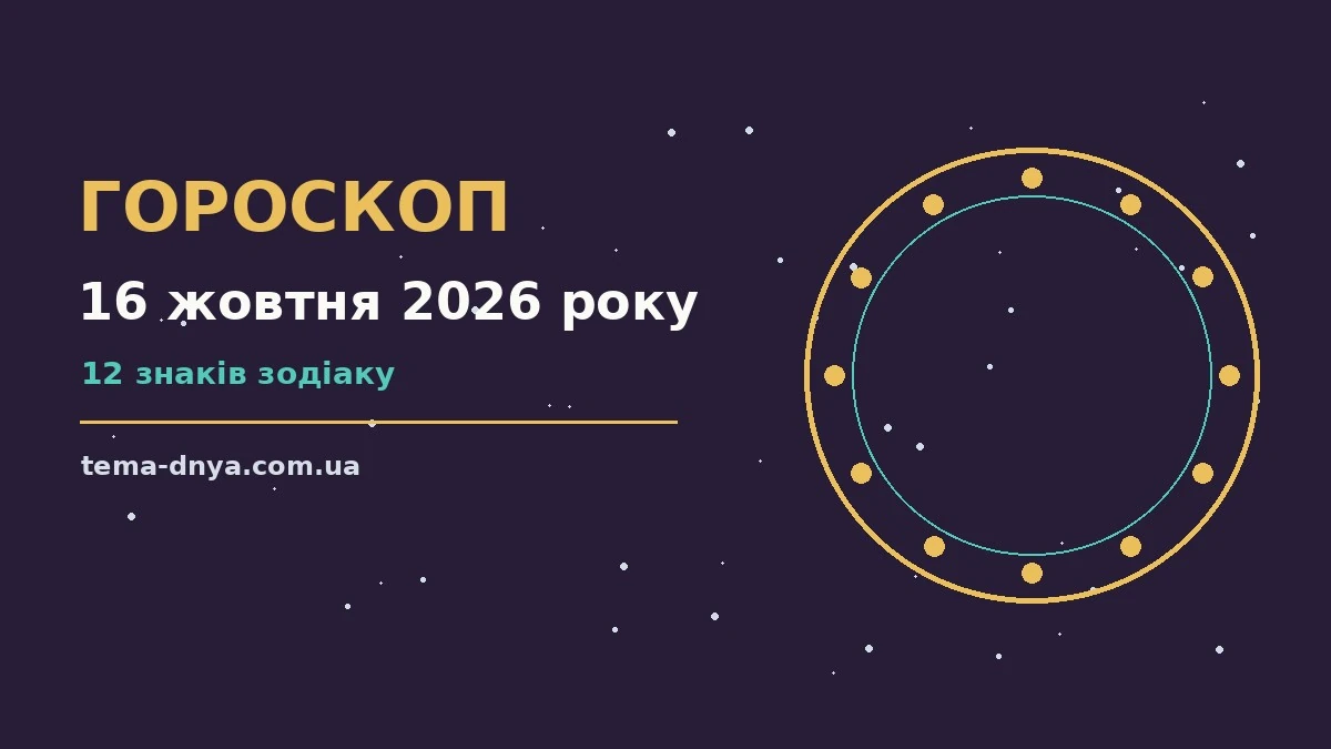 Гороскоп на 16 жовтня 2026 року: корисний прогноз на день для роботи, дому й кохання