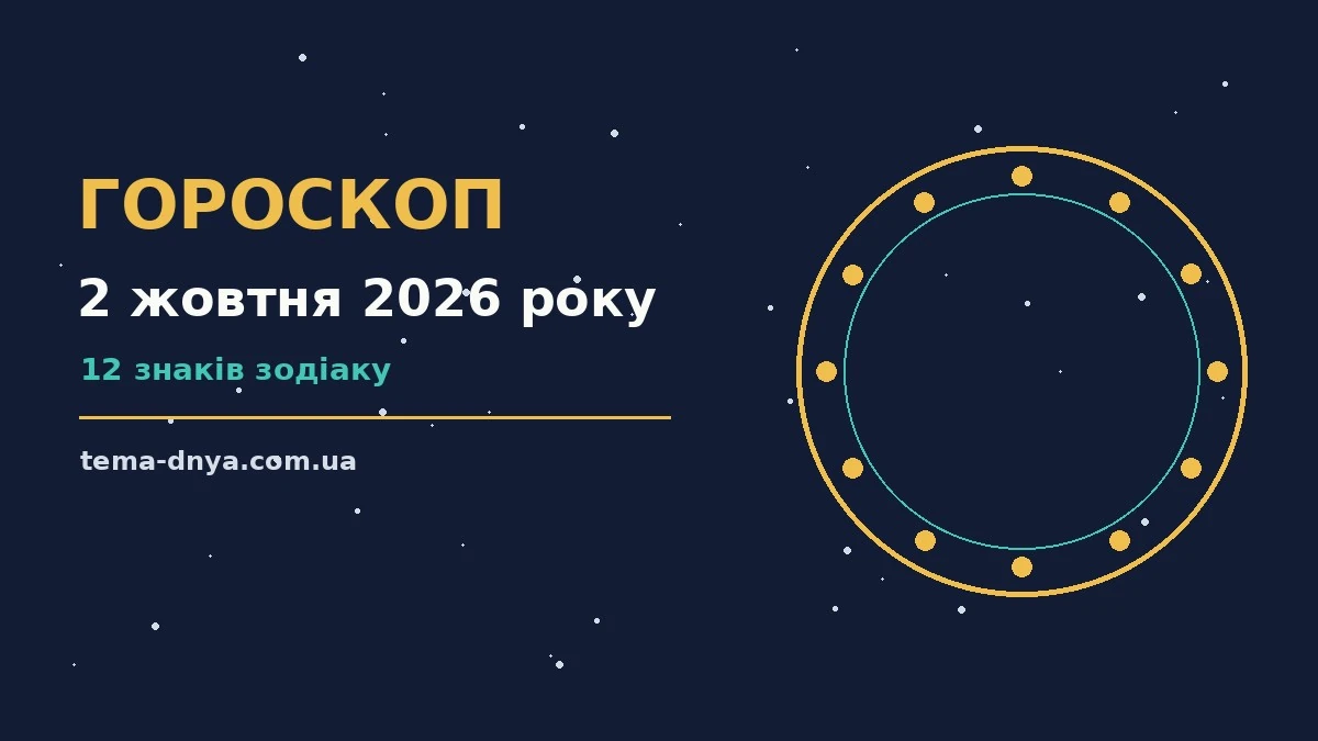 Гороскоп на 2 жовтня 2026 року: корисний прогноз на день для роботи, дому й кохання