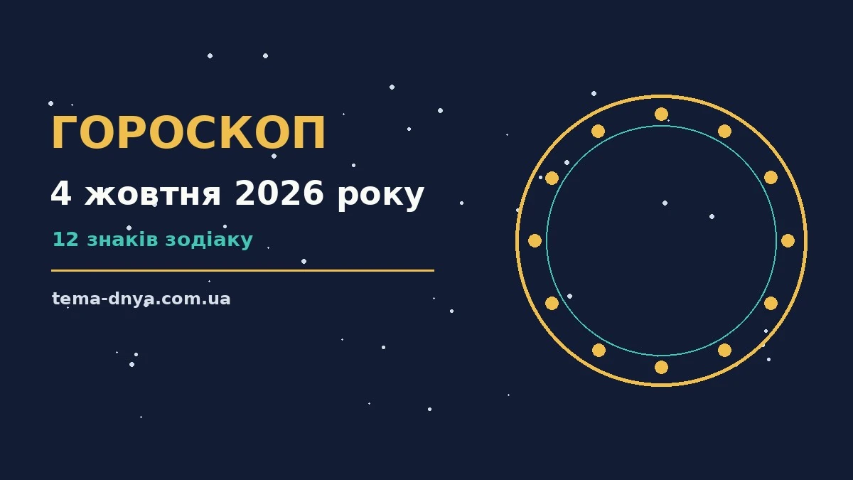 Гороскоп на 4 жовтня 2026 року: корисний прогноз на день для роботи, дому й кохання
